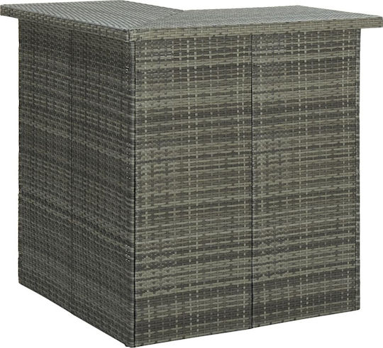 Outdoor Bar Free Standing Rattan Table Gray 100x50x105cm