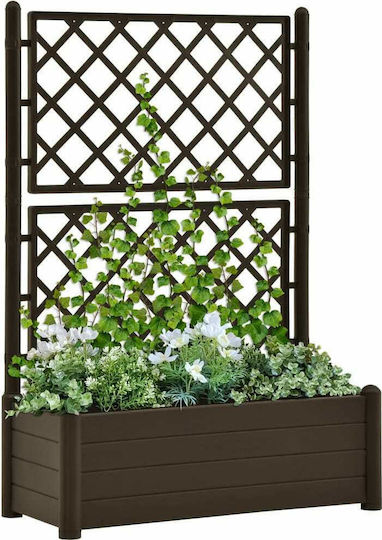 vidaXL Planter Box Plastic Brown 100x43x142cm.
