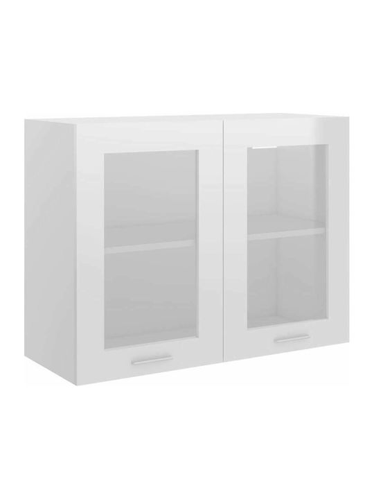 Wall Cabinet Λευκό L80xW31xH60cm