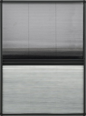 vidaXL Moskitonetz Fenster Plissiert Schwarz aus Fiberglas 120x80cm 148684