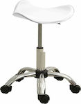 vidaXL Wheeled Stool 49cm White