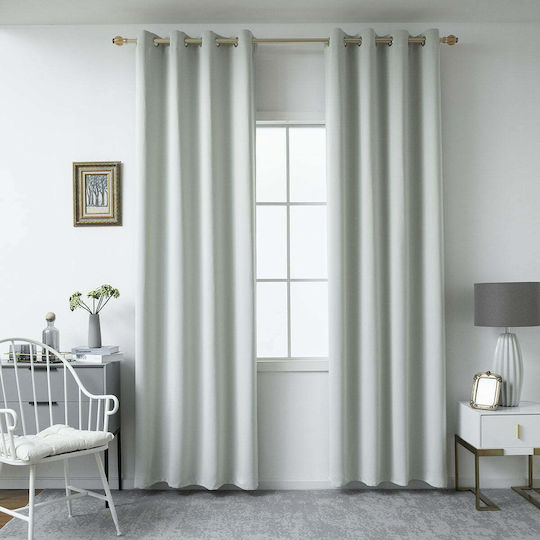 Beauty Home Κουρτίνα Συσκότισης με Τρουκς Γκρί 140x270εκ.