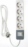 Osio 4-Outlet Power Strip 1.5m White