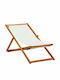 Deckchairs Wooden with Ecru Fabric 127x60x95cm