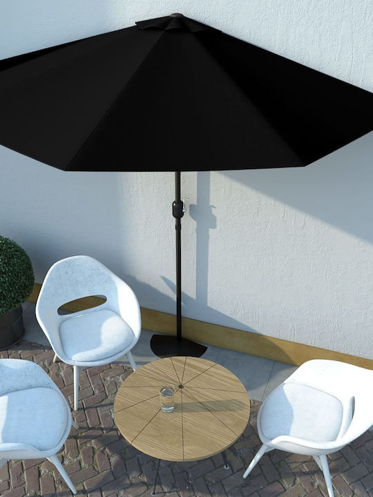Round Aluminum Garden Parasol Black Diameter 3 ...