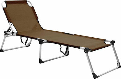 vidaXL Foldable Aluminum Beach Sunbed Brown 210x70x39.5cm