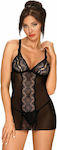 Obsessive Lucita Chemise & Thong Black