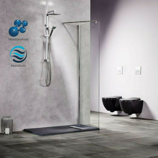 Tema Duschwand 70x195cm Klarglas Chrom