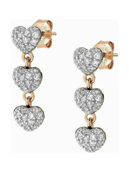 Nomination Easychic Earrings Pendants made of Silver Gold Plated with Stones