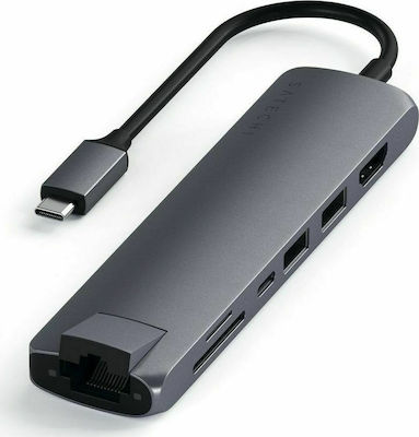 Satechi USB-C Stație de andocare cu HDMI 4K PD Ethernet Gri (ST-UCSMA3M)