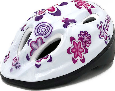 Cyclo Kids' Helmet for City Bike White Flowers