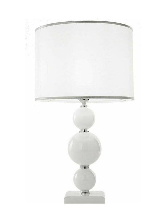 Ondaluce Tebe Glass Table Lamp for Socket E27 with Beige Shade and Transparent Base