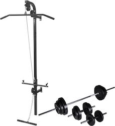 vidaXL Mehrfachturnhalle mit Gewichten 30,5kg Wandmontiert mit Stange und Hanteln 30,5kg