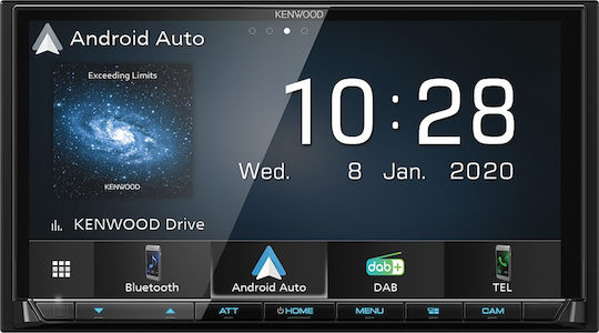Kenwood Sistem Audio Auto 2 DIN Bluetooth USB Wi-Fi GPS Apple CarPlay Android Auto Partitură