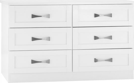 Comoda pentru Dormitor cu 6 sertare Albă 120x40x76buc