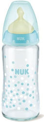 Nuk First Choice Plus Temperature Control Πλαστικό με Θηλή Καουτσούκ για 0+ μηνών Αστεράκια - Σιέλ 300ml