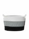 Nef-Nef Homeware Lester Διακοσμητικό Καλάθι Υφασμάτινο με Χερούλια Black 25x25x14εκ.