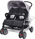 vidaXL Double Stroller Suitable from 6+ Months Grey & Black