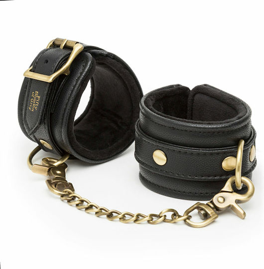 Fifty Shades of Grey Bound to You Faux Leather Wrist Cuffs Handcuffs in Black Color