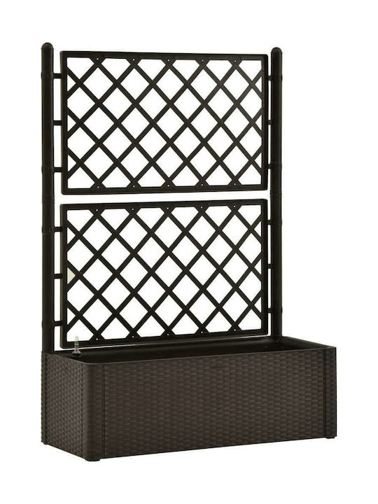 vidaXL Κήπου Μόκα Καφασωτό Αυτόματο Πότισμα Planter Box with Lattice in Brown Color 313968