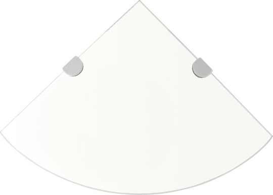 vidaXL Ecke An der Wand montiert Badezimmerregal Glas mit 2 Regalböden 35x35x0.8cm Durchsichtig Transparent