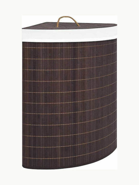 vidaXL Laundry Basket Bamboo Folding with Cap 52.3x37x65cm Brown 60lt