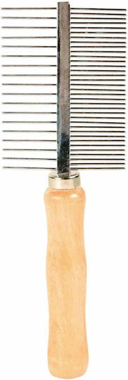 Trixie Comb Medium for Misc Hair Lengths Double Sided for Coat Grooming Brown