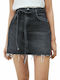 Rachel Denim High-waisted Mini Skirt Black