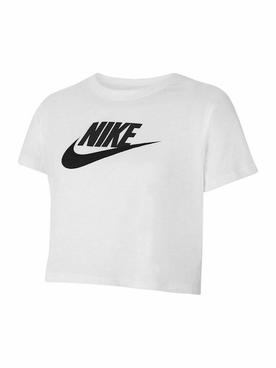 Nike Παιδικό Καλοκαιρινό Crop Top Κοντομάνικο για Κορίτσι Λευκό Futura