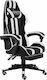 vidaXL Racing Artificial Leather Gaming Chair with Footrest Black/White Stripes