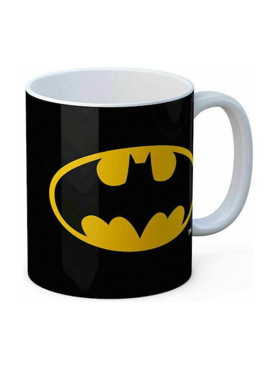 Sd Toys Dc Cοmics Batman Logo Κούπα Κεραμική Μαύρη