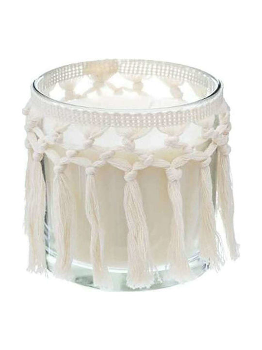 Atmosphera Scented Candle Jar with Scent Terre Pockwood White 12x12cm 1pcs