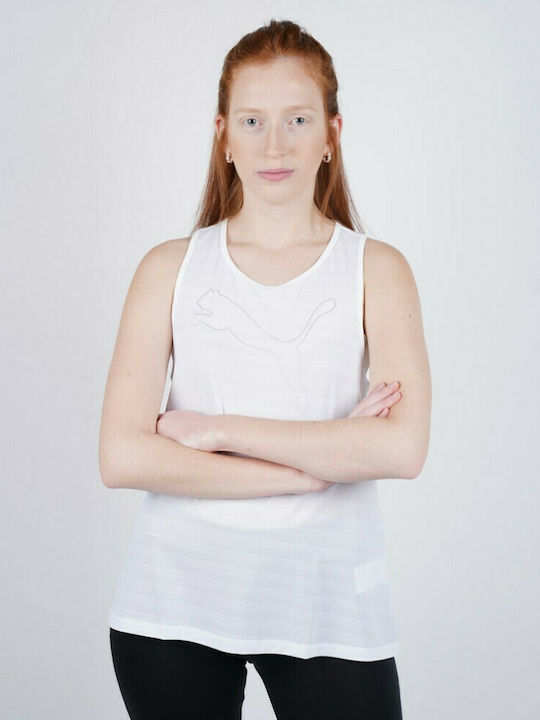 Puma Αμάνικη Γυναικεία Αθλητική Μπλούζα Λευκή