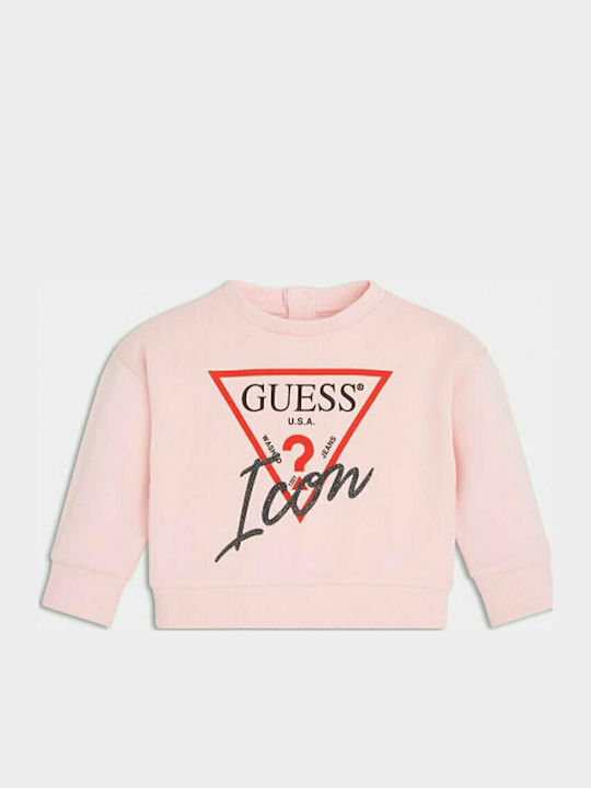 Fleece Παιδικό Φούτερ Cropped Ροζ Crop Icon