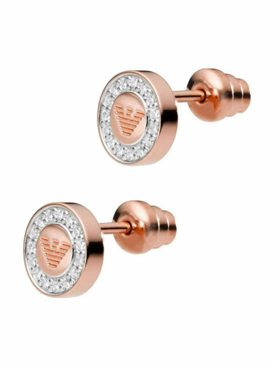 Emporio Armani Signature Earrings made of Steel Gold Plated with Stones