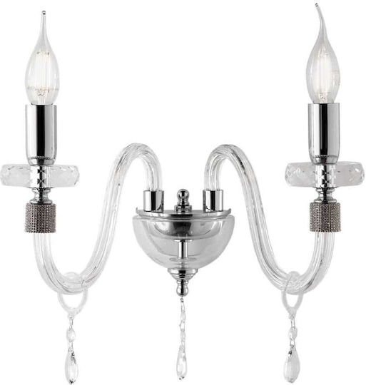 Ondaluce Classic Lamp Wall with Socket E14 Transparent 35x33x28cm