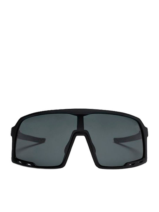 Chpo Henrik Unisex Sonnenbrille mit Schwarz Kunststoff Gestell und Schwarz Polarisiert Linse 16132PP
