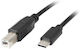 Lanberg USB 2.0 Cable USB-C male - USB-B Μαύρο 3m CA-USBA-13CC-0030-BK