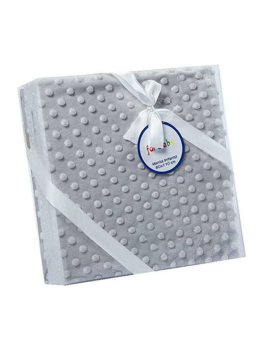 Gamberritos Kids Κουβέρτα Αγκαλιάς & Λίκνου Microfleece Fleece Γκρι 80x110εκ.