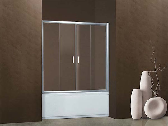 Karag Flora 300 Duschwand Badewanne mit Schieben Tür 170x148cm Klarglas