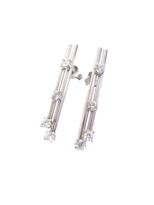 14K White gold earrings Pendant