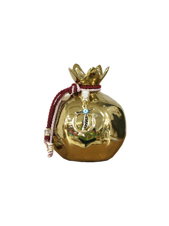 Marhome Tabletop Lucky Charm Pomegranate Gold Ceramic 11x13cm 1pcs