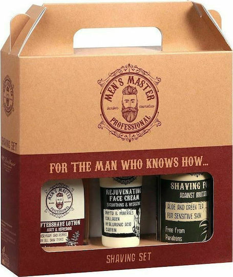 Rosa Impex Men's Master Shaving 1 with Rejuvenating Face Cream 75ml Shaving Foam Aloe and Green Tea 200ml and Aftershave Lotion Rosemary and Pepper