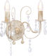 vidaXL Vintage Lamp Wall with Socket E14 White 29x29cm