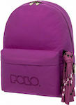 Polo Original 600D Σχολική Τσάντα Πλάτης Γυμνασίου - Λυκείου σε Μωβ χρώμα 23lt 2021