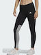 Essentials Cut 3 Stripes Training Γυναικείο Μακρύ Κολάν Ψηλόμεσο Μαύρο