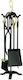 Aca Netto Fireplace Tool Set with Stand Holder Black