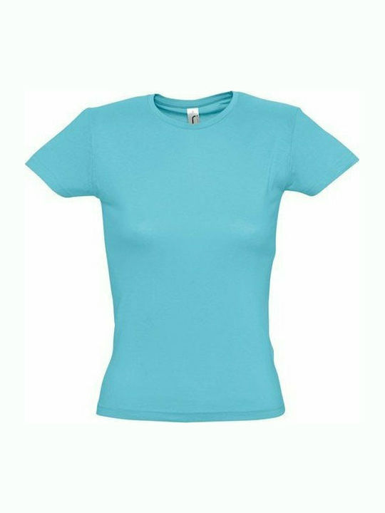 Sol's Miss Γυναικείο Διαφημιστικό T-shirt Κοντομάνικο Atoll Blue