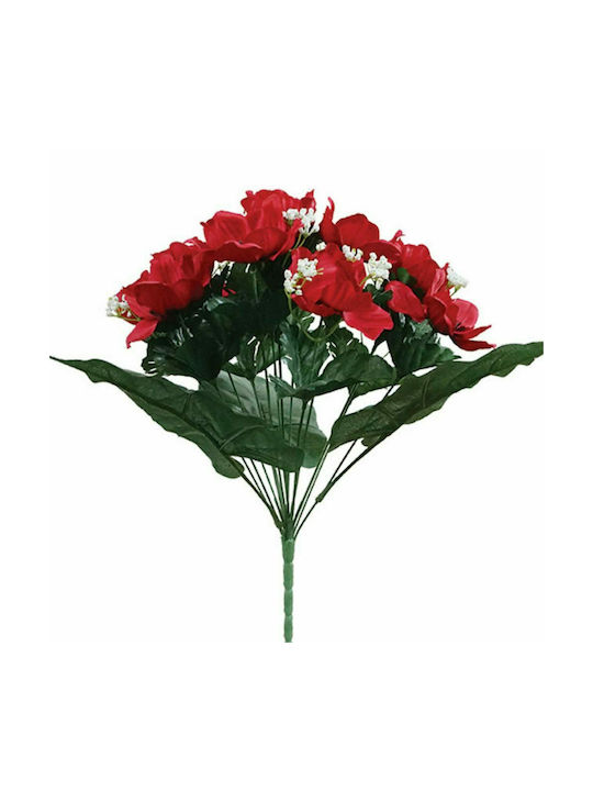 Marhome Strauß aus Künstlichen Blumen Mohnblume Παπαρούνα Red 39cm 1Stück