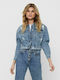 Only Women's Short Jean Jacket for Spring or Autumn Blue Denim